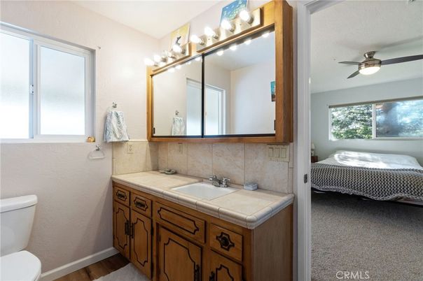 Bathroom, Bedroom, Interior, Tile Countertops, Wood Texture Flooring