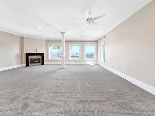 Empty room, Fireplace, Interior, Recessed Lighting