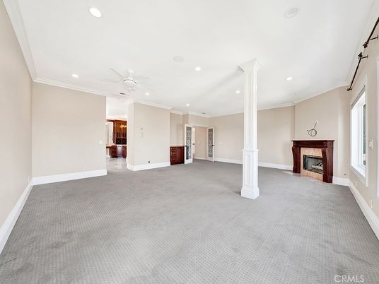 Empty room, Fireplace, Interior, Recessed Lighting