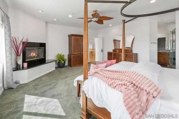 Bedroom, Fireplace, Interior, Recessed Lighting