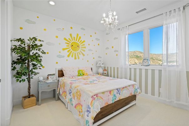 Bedroom, Chandelier, Interior, Recessed Lighting