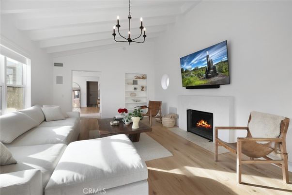 Chandelier, Fireplace, Interior, Living room, Wood Texture Flooring