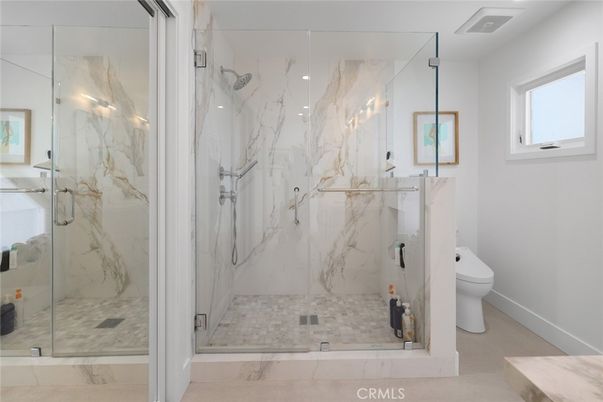 Bathroom, Glass Shower, Interior, Marble Walls