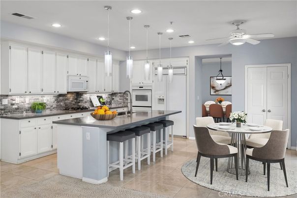 Dining room, Interior, Kitchen, Pendant Lights, Recessed Lighting, Stainless Steel Appliances