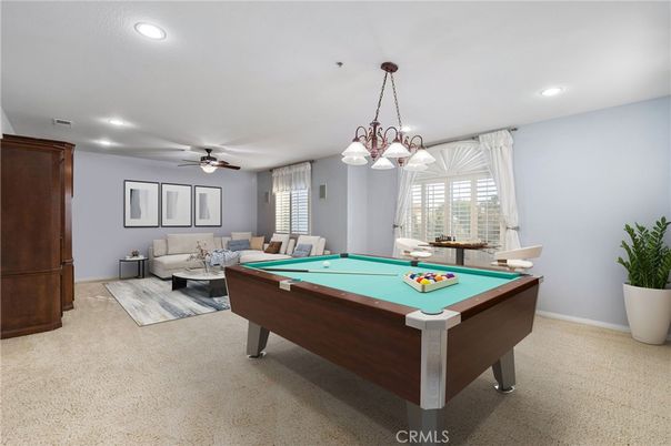 Billiard Table, Chandelier, Game Room, Interior, Living room, Recessed Lighting