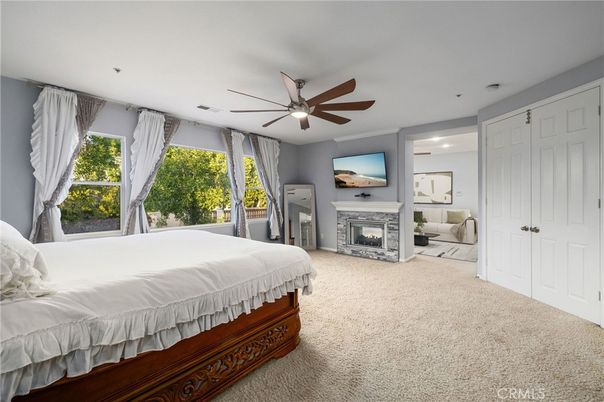 Bedroom, Fireplace, Interior