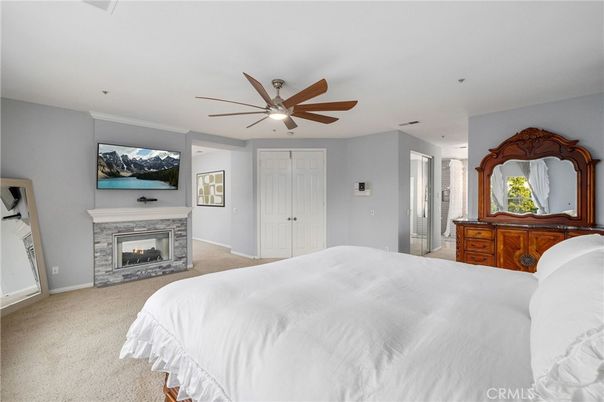 Bedroom, Fireplace, Interior