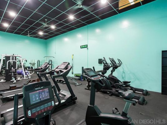 Fitness Equipment, Gym, Interior, Recessed Lighting