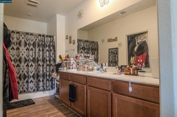 Bathroom, Dual Sink Vanities, Interior, Wood Texture Flooring