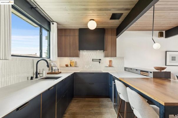 Interior, Kitchen, Pendant Lights, Wooden Ceilings, Wood Texture Flooring