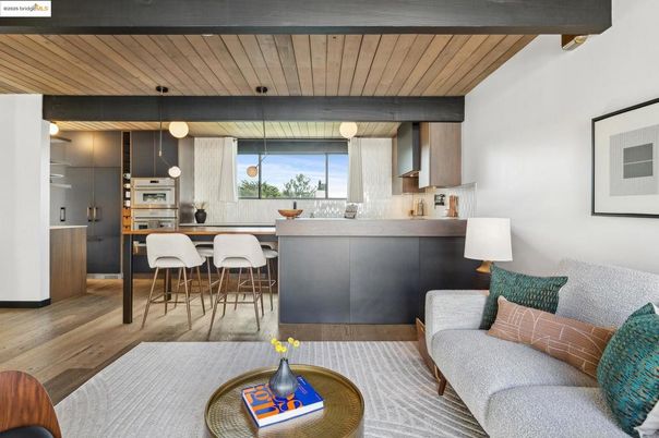 Interior, Kitchen, Pendant Lights, Wooden Ceilings, Wood Texture Flooring