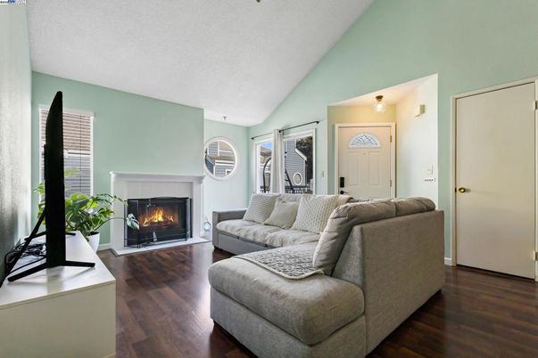 Fireplace, Interior, Living room, Wood Texture Flooring