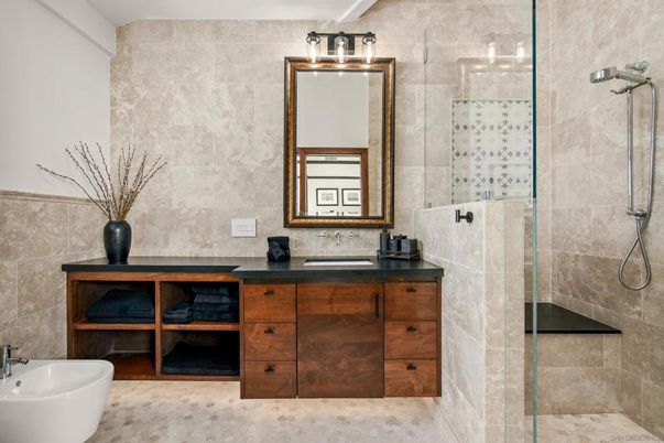 Bathroom, Dual Sink Vanities, Glass Shower, Interior