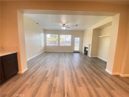 Empty room, Fireplace, Interior, Wood Texture Flooring