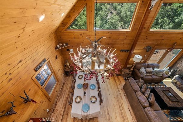 Chandelier, Dining room, Interior, Living room, Wooden Ceilings, Wood Texture Flooring, Wooden Walls