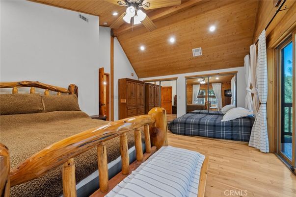 Bedroom, Interior, Recessed Lighting, Wooden Ceilings, Wood Texture Flooring