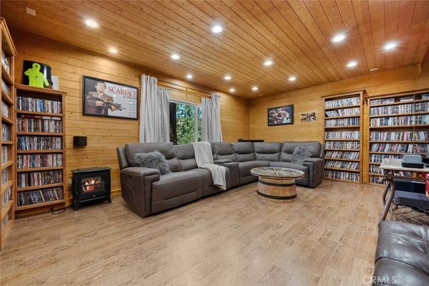 Interior, Living room, Recessed Lighting, Wooden Ceilings, Wood Texture Flooring, Wooden Walls