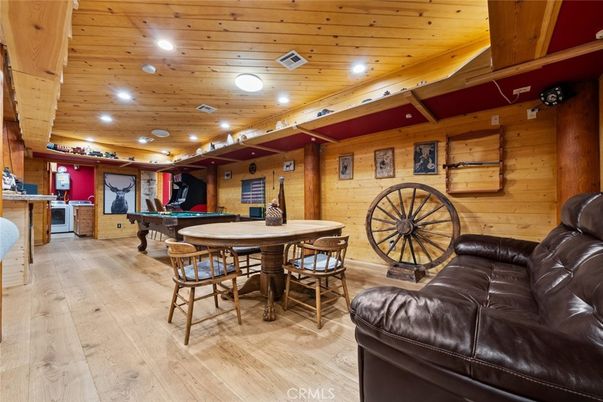 Billiard Table, Game Room, Interior, Recessed Lighting, Wooden Beams, Wooden Ceilings, Wood Texture Flooring, Wooden Walls