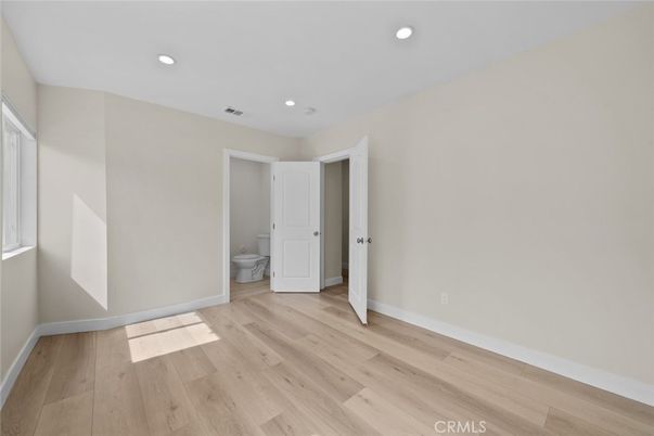 Bathroom, Empty room, Interior, Recessed Lighting, Wood Texture Flooring