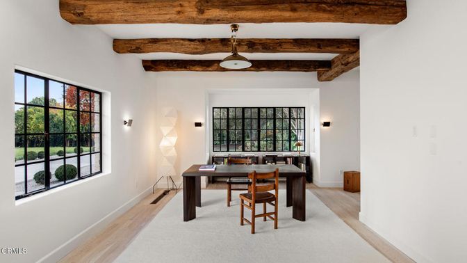 Home Office, Interior, Wooden Beams, Wood Texture Flooring