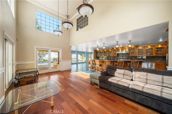 Dining room, Interior, Kitchen, Living room, Pendant Lights, Wood Texture Flooring