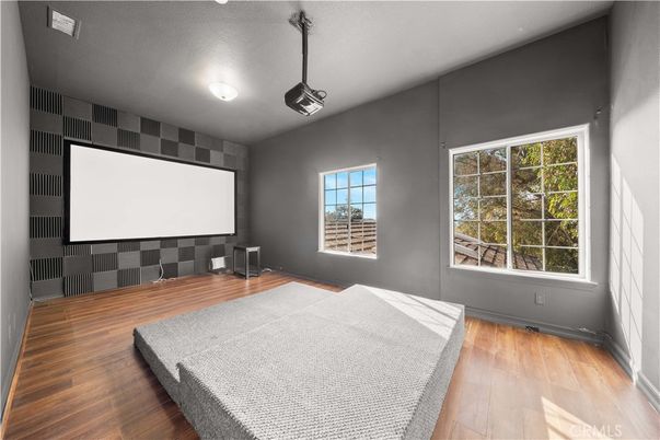 Interior, Projection Screen, Wood Texture Flooring