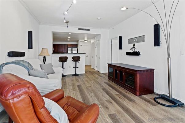 Interior, Kitchen, Living room, Recessed Lighting, Wood Texture Flooring