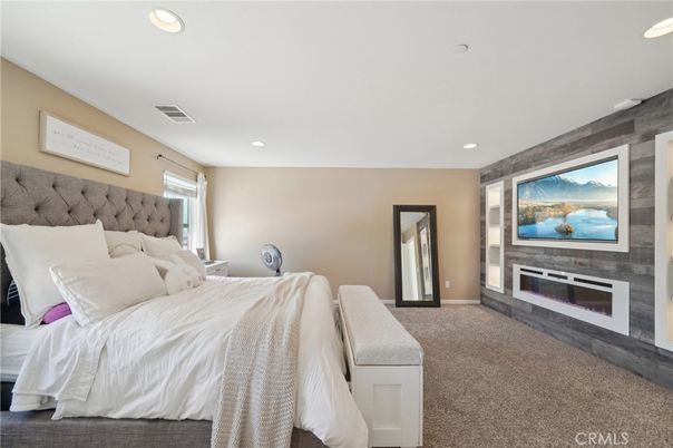 Bedroom, Fireplace, Interior, Recessed Lighting