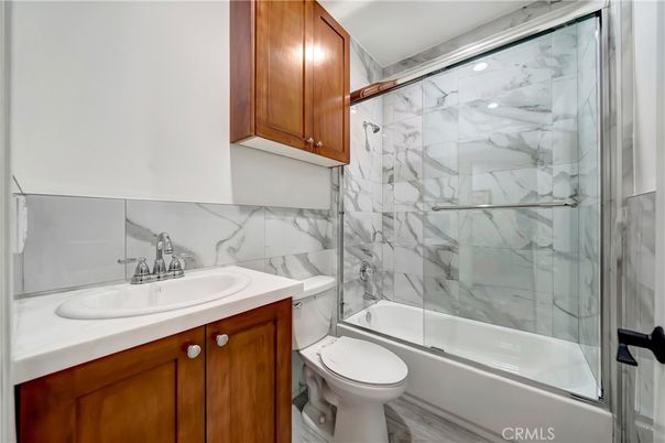 Bathroom, Glass Shower, Interior, Marble Walls, Recessed Lighting