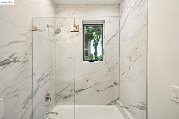 Bathroom, Glass Shower, Interior, Marble Walls