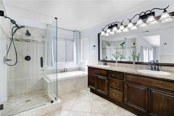 Bathroom, Dual Sink Vanities, Glass Shower, Interior