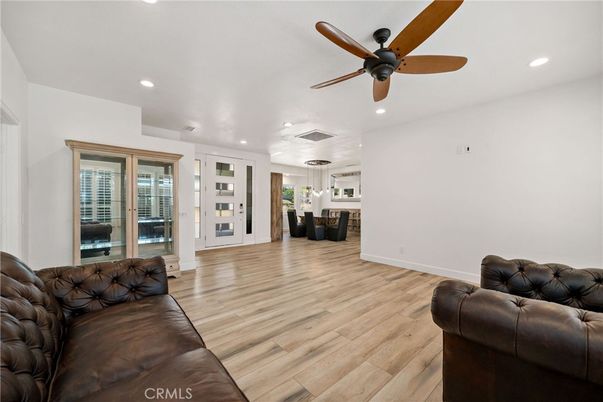 Dining room, Interior, Pendant Lights, Recessed Lighting, Wood Texture Flooring
