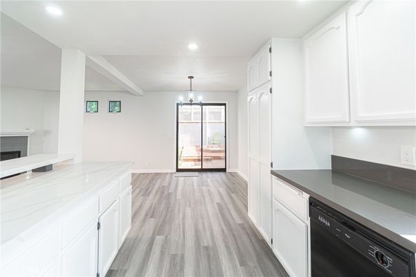 Chandelier, Interior, Kitchen, Recessed Lighting, Wood Texture Flooring