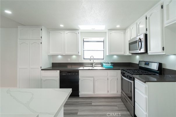 Interior, Kitchen, Recessed Lighting, Wood Texture Flooring