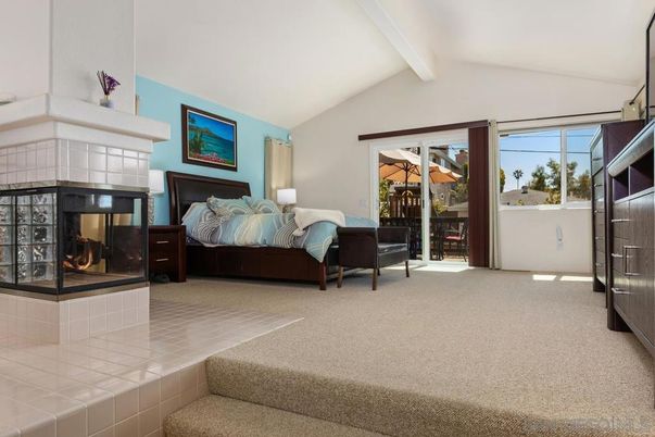 Bedroom, Fireplace, Interior