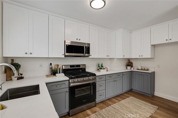 Interior, Kitchen, Stainless Steel Appliances, Wood Texture Flooring