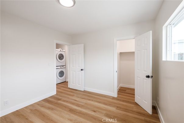 Empty room, Interior, Utility Closets, Washer, Wood Texture Flooring