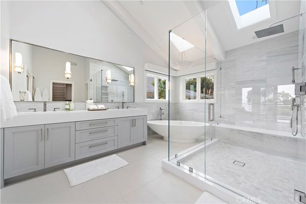 Bathroom, Dual Sink Vanities, Free Standing Baths, Glass Shower, Interior