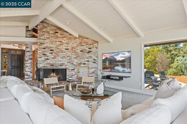 Fireplace, Interior, Living room, Stone Walls