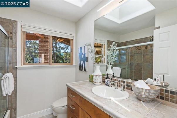 Bathroom, Glass Shower, Interior, Tile Countertops