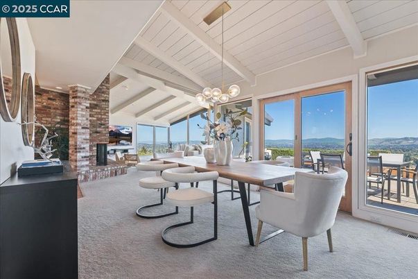 Dining room, Interior, Pendant Lights, Stone Walls