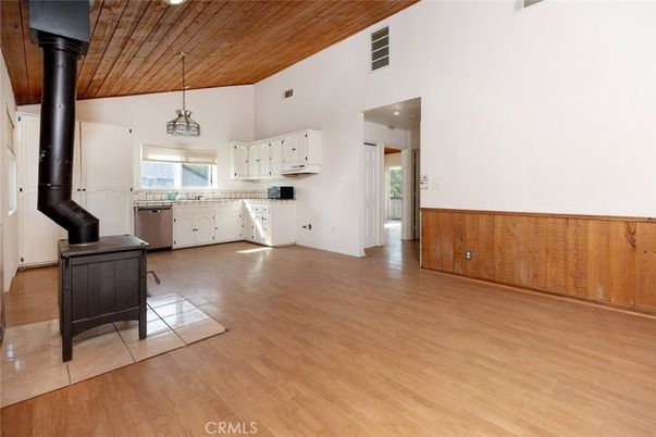 Interior, Kitchen, Pendant Lights, Wooden Ceilings, Wood Texture Flooring