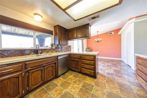 Chandelier, Interior, Kitchen, Stainless Steel Appliances