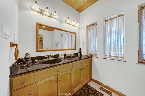 Bathroom, Dual Sink Vanities, Interior, Wooden Ceilings