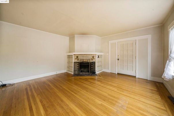 Empty room, Fireplace, Interior, Wood Texture Flooring