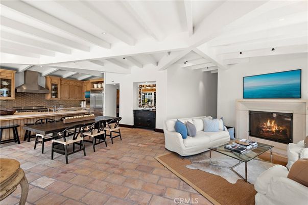 Dining room, Fireplace, Interior, Kitchen, Living room, Recessed Lighting, Stainless Steel Appliances
