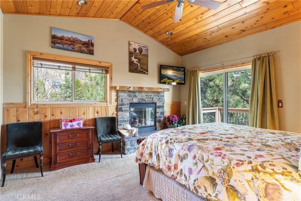 Bedroom, Fireplace, Interior, Wooden Ceilings
