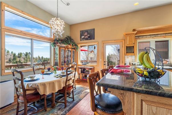 Chandelier, Dining room, Interior, Pendant Lights, Recessed Lighting, Wood Texture Flooring