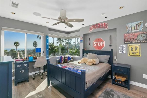 Bedroom, Home Office, Interior, Recessed Lighting, Wood Texture Flooring