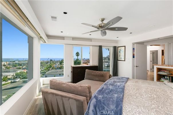 Bedroom, Interior, Recessed Lighting, Water, Wood Texture Flooring